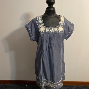 Monsoon Blue embroidery dress, size 10